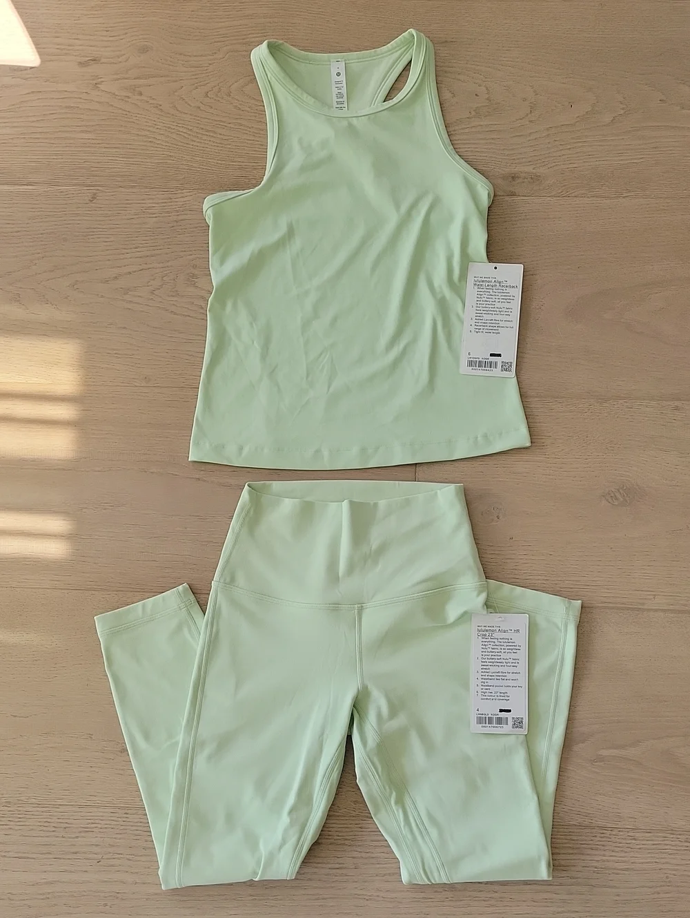 lululemon athletica Align Racerback Tank And Tights Set in Mint Green